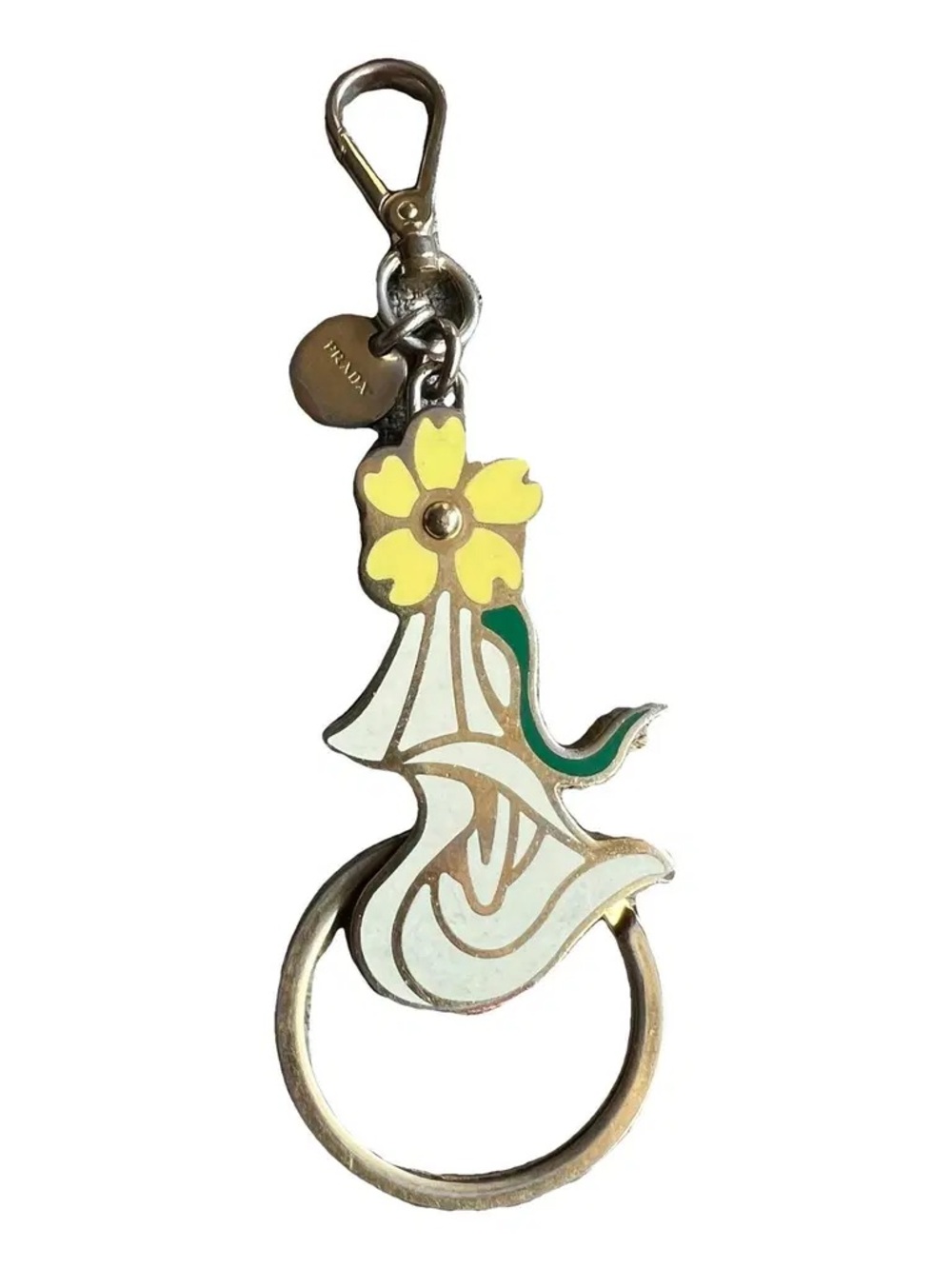 Prada Authentic Rare Vintage Y2K Floral Calla Lily Bag Charm & Keyring